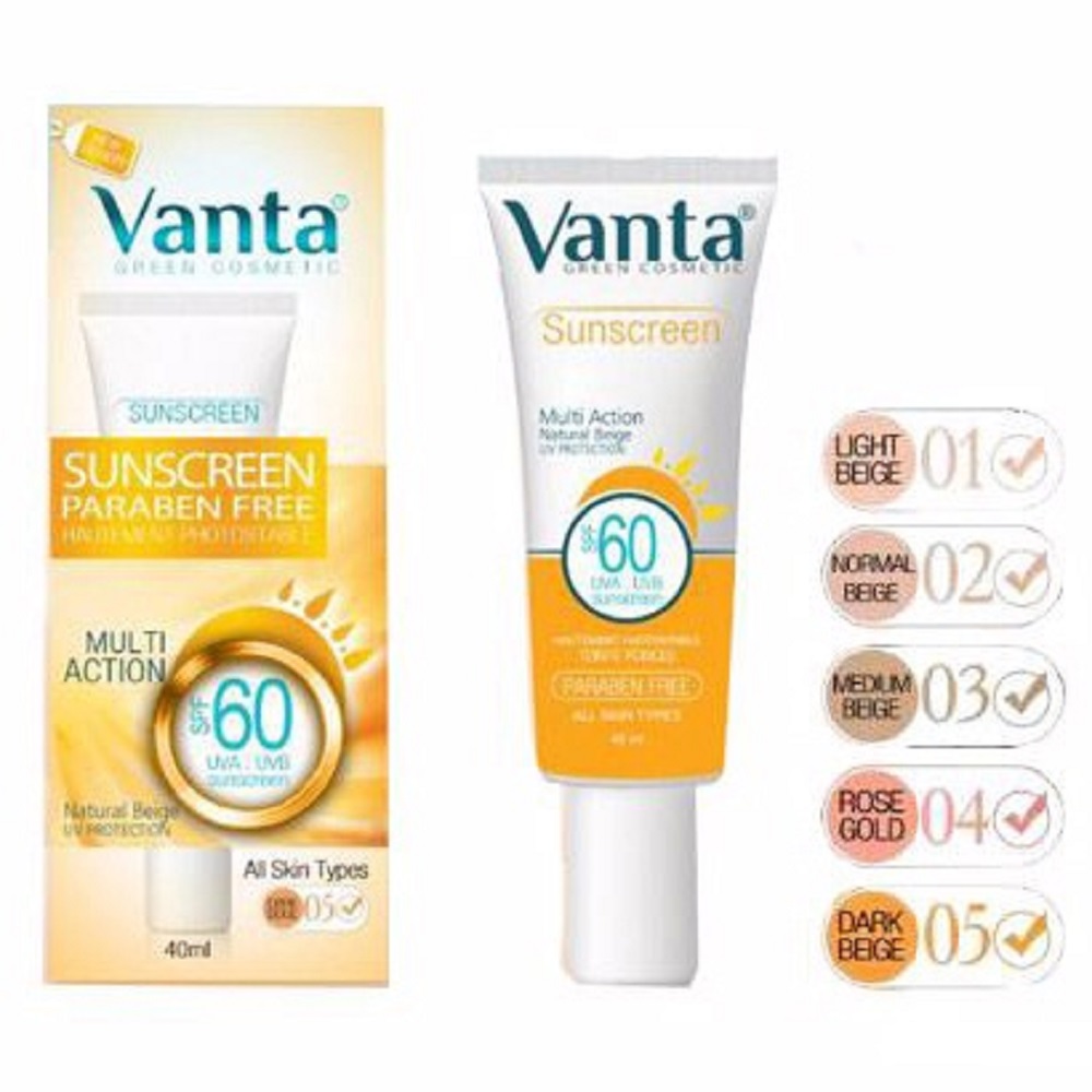 کرم ضد آفتاب SPF60 ونتا با رنگ 01 (بژ روشن)